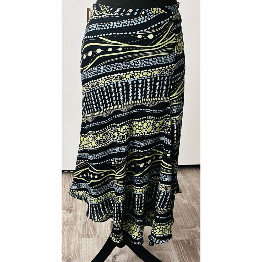 Valerie Stevens Abstract Silk Asymmetrical Skirt Wm's 6‎ Size Colorful Art Boho